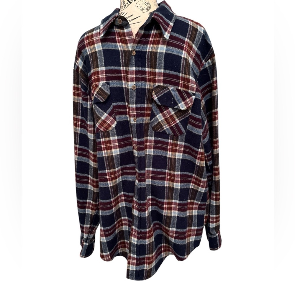 Vintage 90s Sears Plaid Flannel Mens